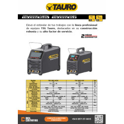 EQUIPO DE SOLDADURA MARCA TAURO, TIG - 2002 OCV ( 220V)