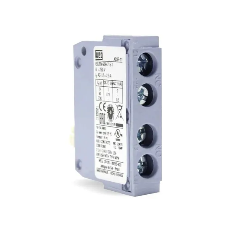 Contacto Auxiliar Frontal 1NA + 1NC para MPW16, 25 y 65 - WEG - Mod.ACBF-11