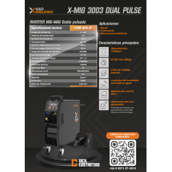 KIT EQUIPO INVERTER MIG AXO X-MIG 3003 DUAL PULSE