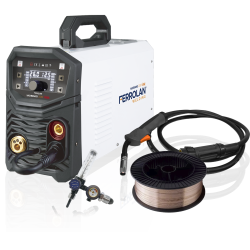 KIT MOBIMIG 200 LED SINERGICA 3 EN 1+ TORCHA MIG + REGULADOR ARGÓN FE050 - FERROLAN WELDING