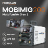 KIT MOBIMIG 200 LED SINERGICA 3 EN 1+ TORCHA MIG + REGULADOR ARGÓN FE050 - FERROLAN WELDING