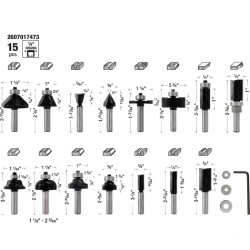 Set de Fresas mixto x 15 unidades 1/4"