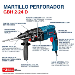 Martillo Rotopercutor SDS-plus 800W GBH 2-24 D