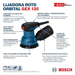 Lijadora Roto Orbital Bosch GEX125 280W