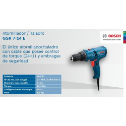 Taladro Atornillador Bosch GSR 7-14 E 400W