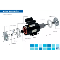 Motor Monofásico Weg 0.75 Hp 3000 Rpm 220v 50hz Ip21