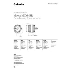 Motor Forzador Galaxia 1500 Rpm C/eje Plano Y Accesorios