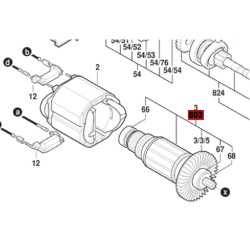 Inducido Rotor Bobina Taladro Percusión Gbh 2-20d Bosch