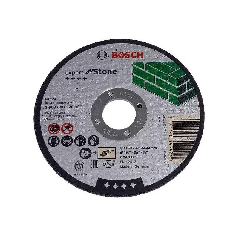 Disco De Corte Para Piedra Recto Bosch 115x2, 5x22, 23mm