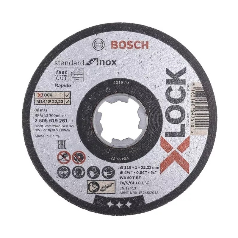 Disco X-lock De Corte Standard For Inox Bosch 115mm