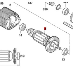 Inducido Rotor Bobina Taladro Gsb 13 Re Bosch Original 1b3d