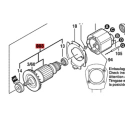 Inducido Rotor Bobina Martillo Gbh 2-24 Dsr (11b28) Bosch Original