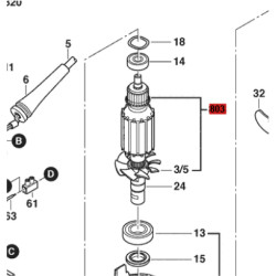 Inducido Rotor Bobina Fresadora Bosch Gkf 600 Original