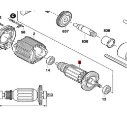 Inducido Rotor Bobina Taladro Gsb 13 Re Bosch Original 113d