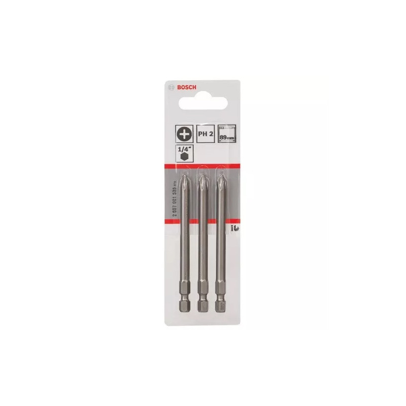 Puntas Philips Ph2 X 89mm Para Atornillador X3 Bosch