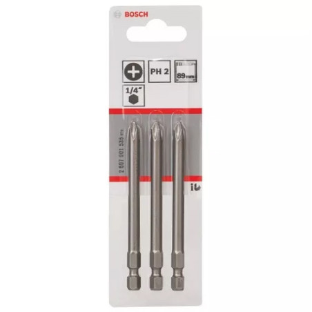 Puntas Philips Ph2 X 89mm Para Atornillador X3 Bosch