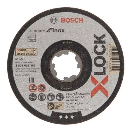 Disco De Corte Amoladora 115 X 1,6 Mm Bosch X-lock Metales