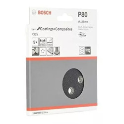 Set Hoja Lija Abrojo Excéntrica 125mm Grano 80 x 5u Bosch