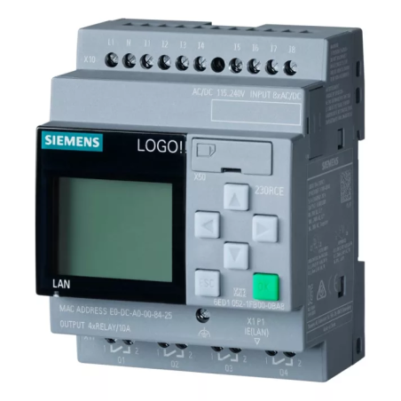 PLC Logo! 8.3 230RCE-230VCA-8ED+4SR - ETH+SD+WS con Web Server Siemens