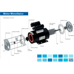 Motor Monofásico Weg 1 Hp 3000 Rpm 220v 50hz Ip21