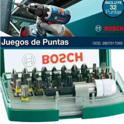 Juego Set Puntas Atornillador De 32 Piezas Bosch Original