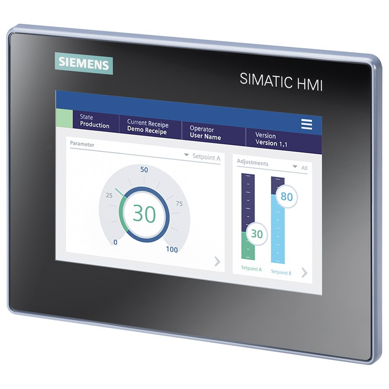 SIMATIC HMI, MTP700 Unified Basic Panel, mando táctil, pantalla TFT panorámica de 7"