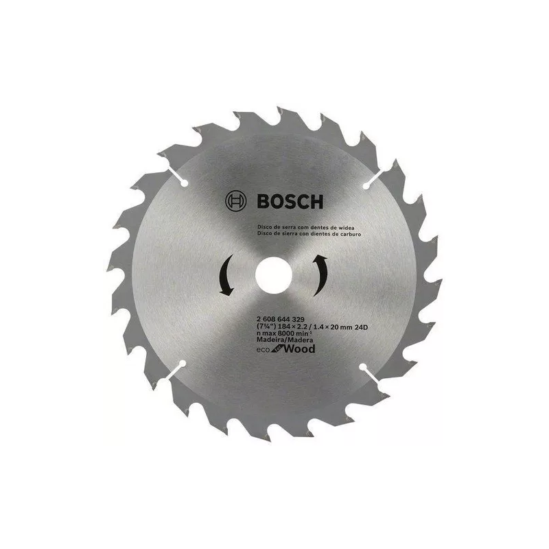 Disco Sierra Circular Para Madera 24 Dientes Bosch 7 1/4