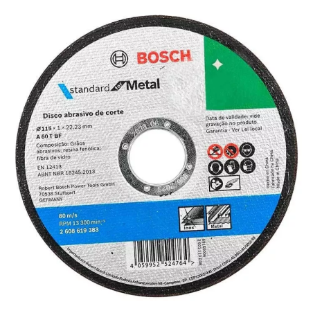 Disco De Corte Standard For Metal Amoladora Bosch 115mm