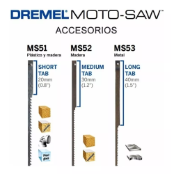 Kit Hoja Sierra Caladora Dremel Ms53 X 5 Moto Saw Metal