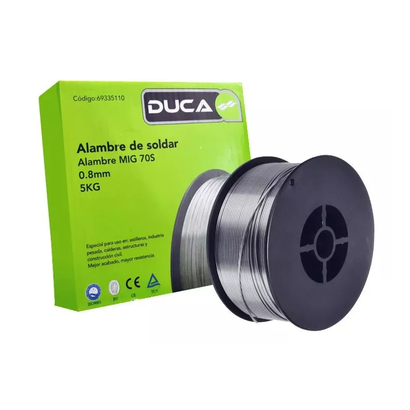 Rollo Alambre Flux Tubular 5 Kg Mig 0.8 Soldar Sin Gas Duca