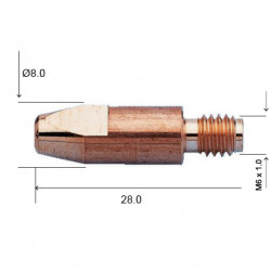 Punta Pico Tubo De Contacto M6 1.2mm X28mm Torcha Soldadura