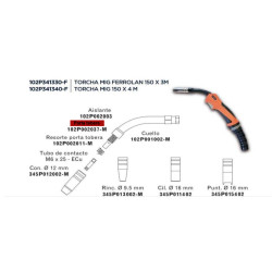 Boquilla Pico Punta Portatobera Mig 150 Cg Para Soldadura