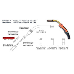 Pico Tubo Contacto Mb 360 M8 1.2mm L:30 Torcha Soldadura Mig