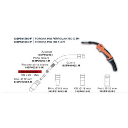 Pico Tubo De Contacto Torcha Mig 150 Pack X25 M6 L25 0.8