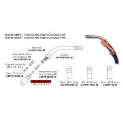 Pico Tubo De Contacto Torcha Mig 250 Pack X10 M6 L28 0.8