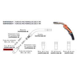 Kit Busa Tobera Cónica Torcha Mig 250 Mb25 15mm X5 Unidades