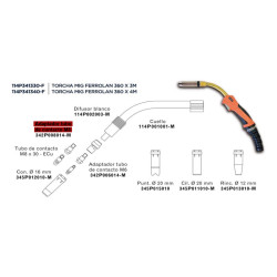Porta Pico Mb 360 M8 L:30 Torcha Soldadura Mig