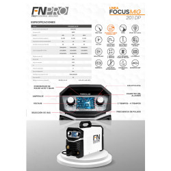KIT SOLDADORA PROFESIONAL FOCUSMIG 201 DUAL PULSE FN PRO - FERROLAN