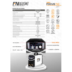 KIT SOLDADORA PROFESIONAL FOCUSTIG 201 HF FN PRO - FERROLAN