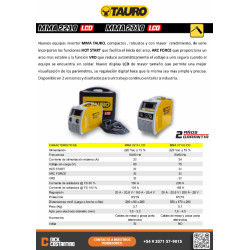 EQUIPO DE SOLDADURA MARCA TAURO MODELO MMA 2710