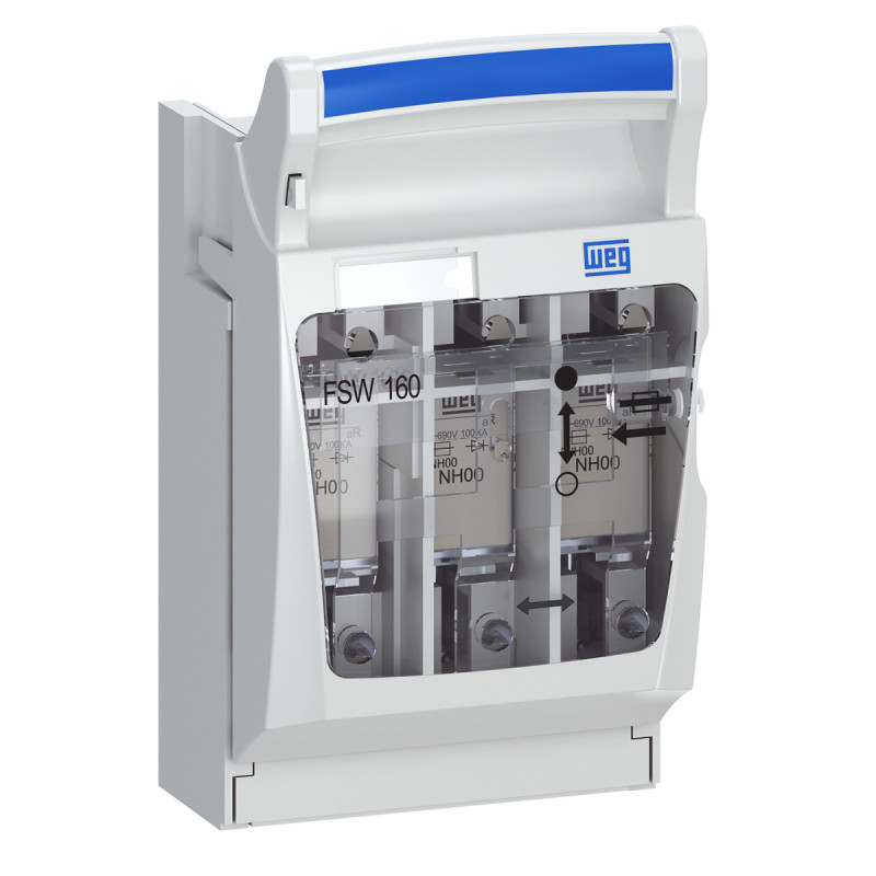 Seccionador rebatible portafusible tripolar - In: 160A - Tamaño de Fusible 00 - WEG - Mod.FSW 160-3