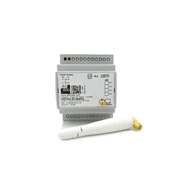 Controlador Modbus TCP Master / LoRaWAN - Converter (915 MHz, Housing type: B, Terminal Blocks Conne